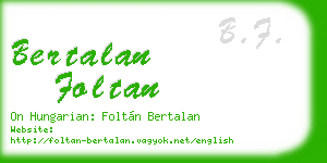 bertalan foltan business card