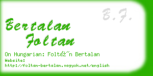 bertalan foltan business card